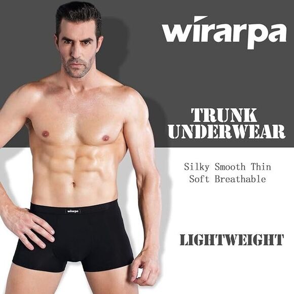wirarpa Men's Sz XXL Trunks Underwear Breathable Modal Microfiber Black 4 pack - Picture 2 of 3